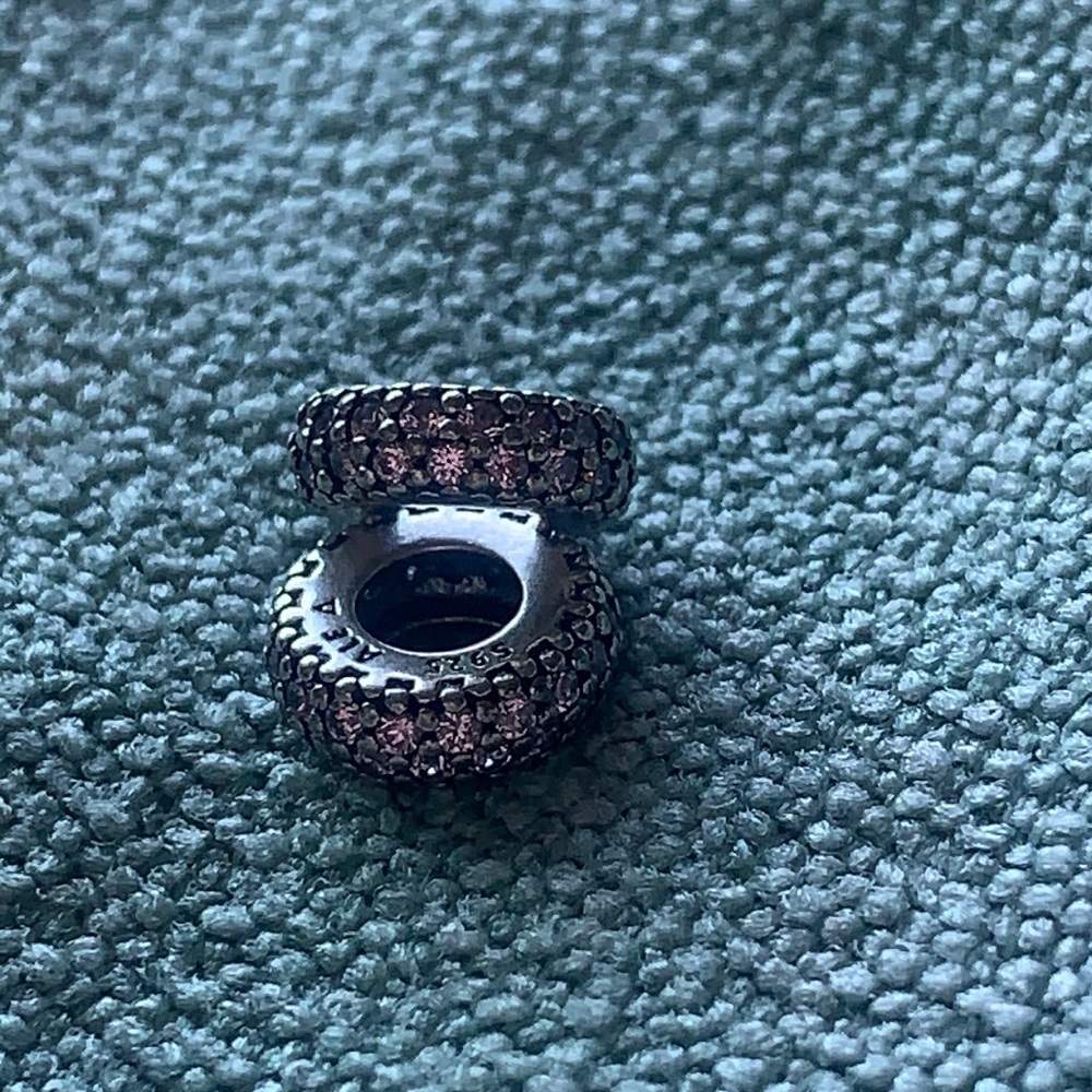 Light Pink Sparkle Spacer Charm